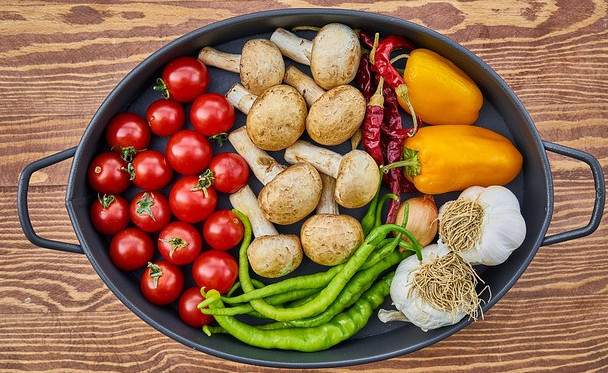 Veggies in a pan